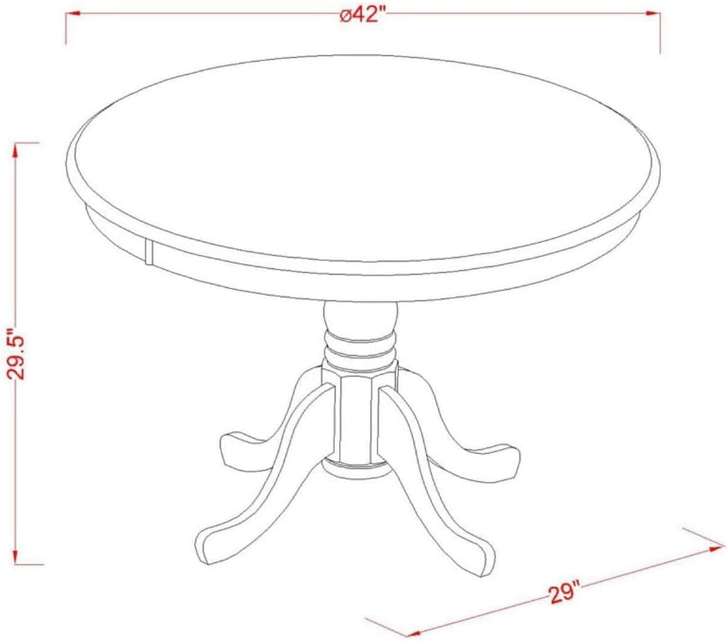 Round Pedestal Dining Table Set – Compact Wooden Kitchen Table for Small Spaces