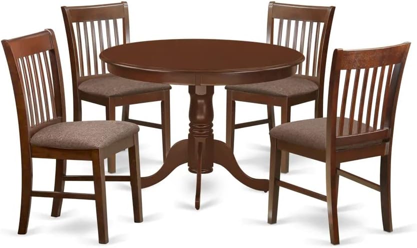 Round Pedestal Dining Table Set – Compact Wooden Kitchen Table for Small Spaces