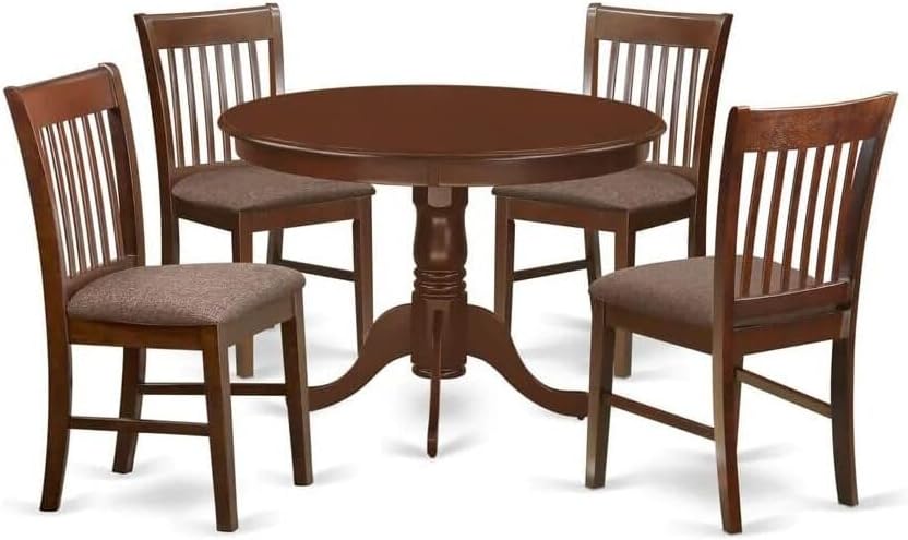 Round Pedestal Dining Table Set – Compact Wooden Kitchen Table for Small Spaces
