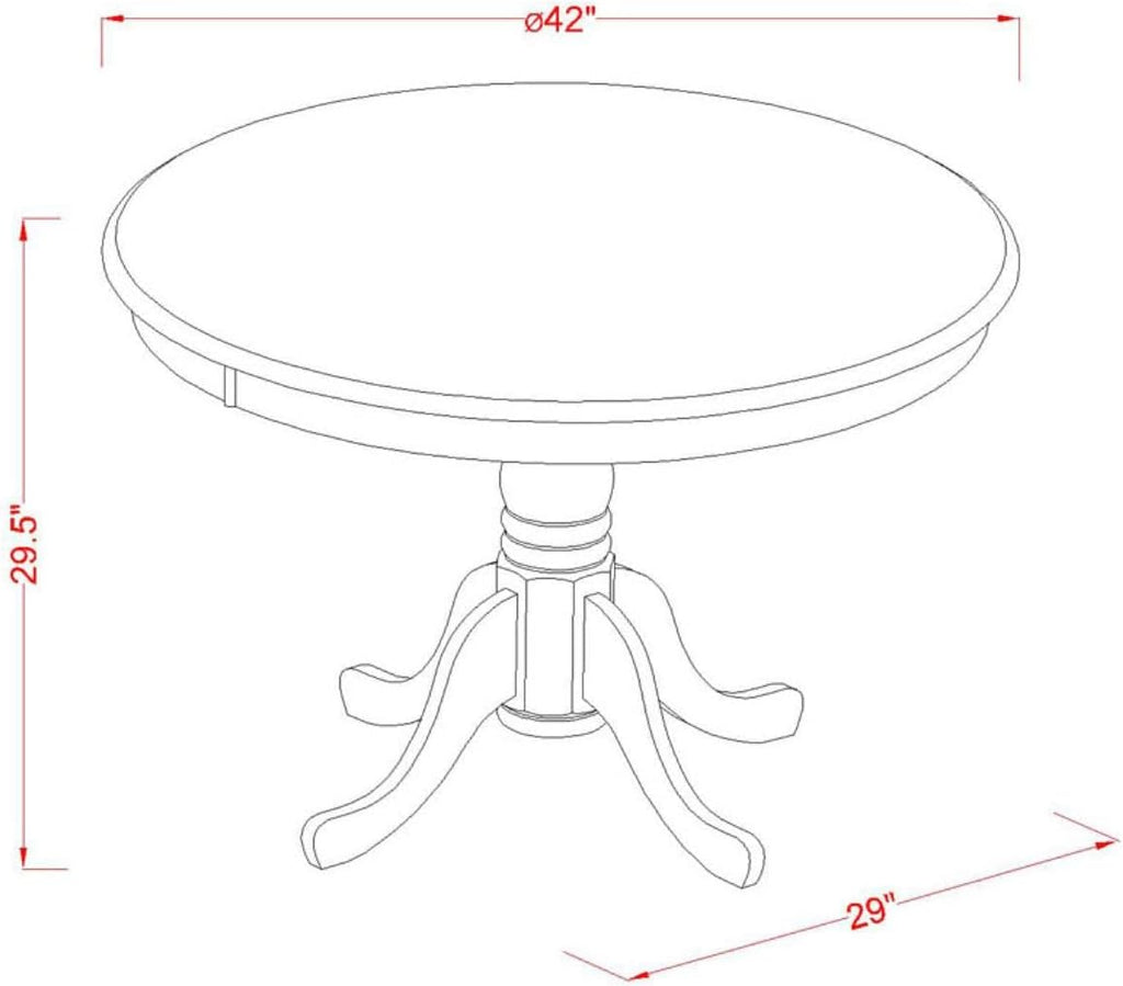 Round Pedestal Dining Table Set – Compact Wooden Kitchen Table for Small Spaces
