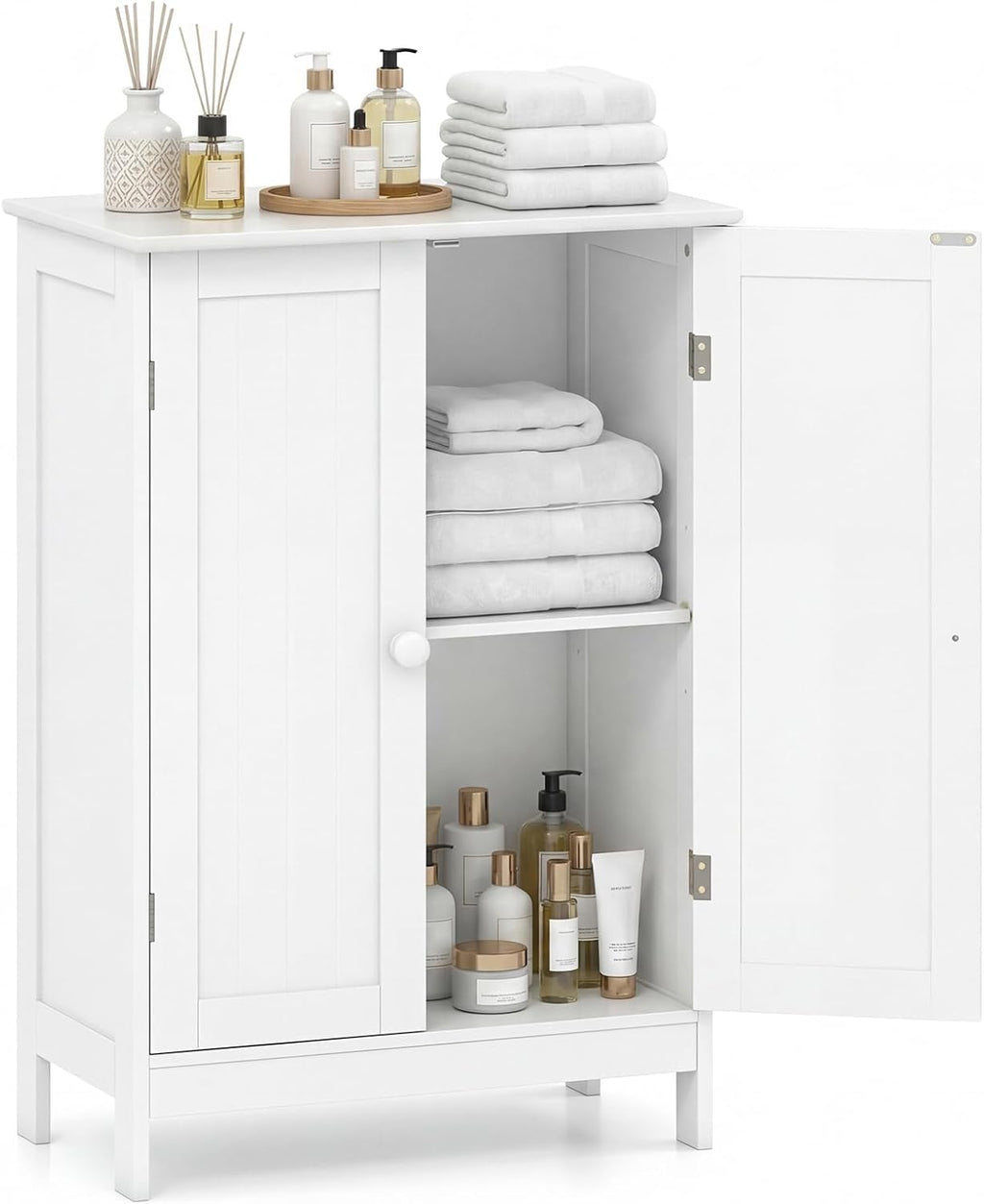 Freestanding Bathroom Storage Cabinet – Stylish & Space-Saving Organizer with Shelves