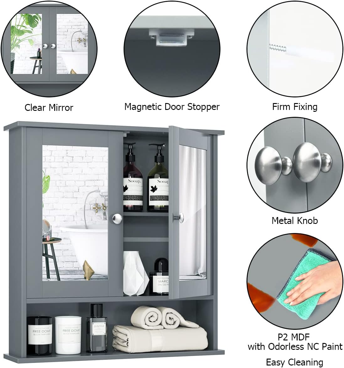 Wall-Mounted Bathroom Cabinet with Mirror – Stylish Storage Solution for Small Spaces
