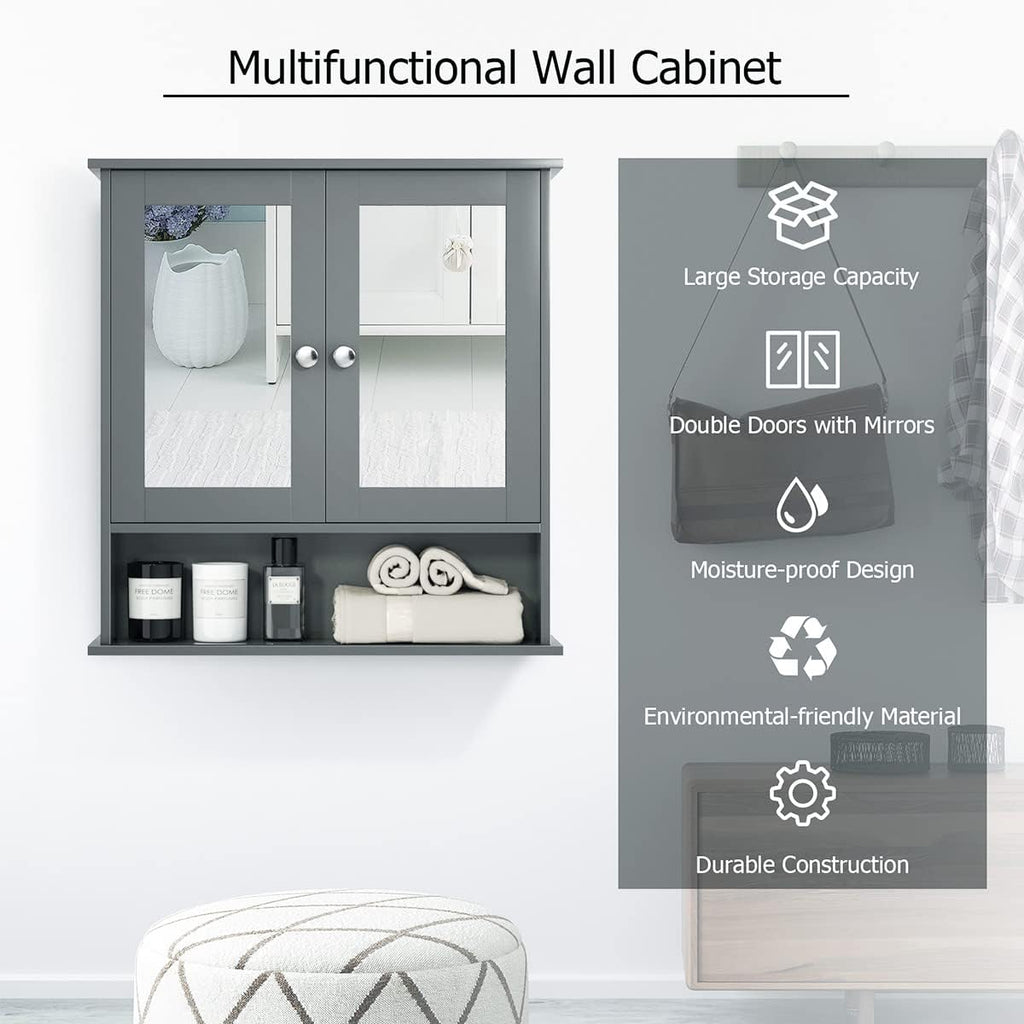 Wall-Mounted Bathroom Cabinet with Mirror – Stylish Storage Solution for Small Spaces