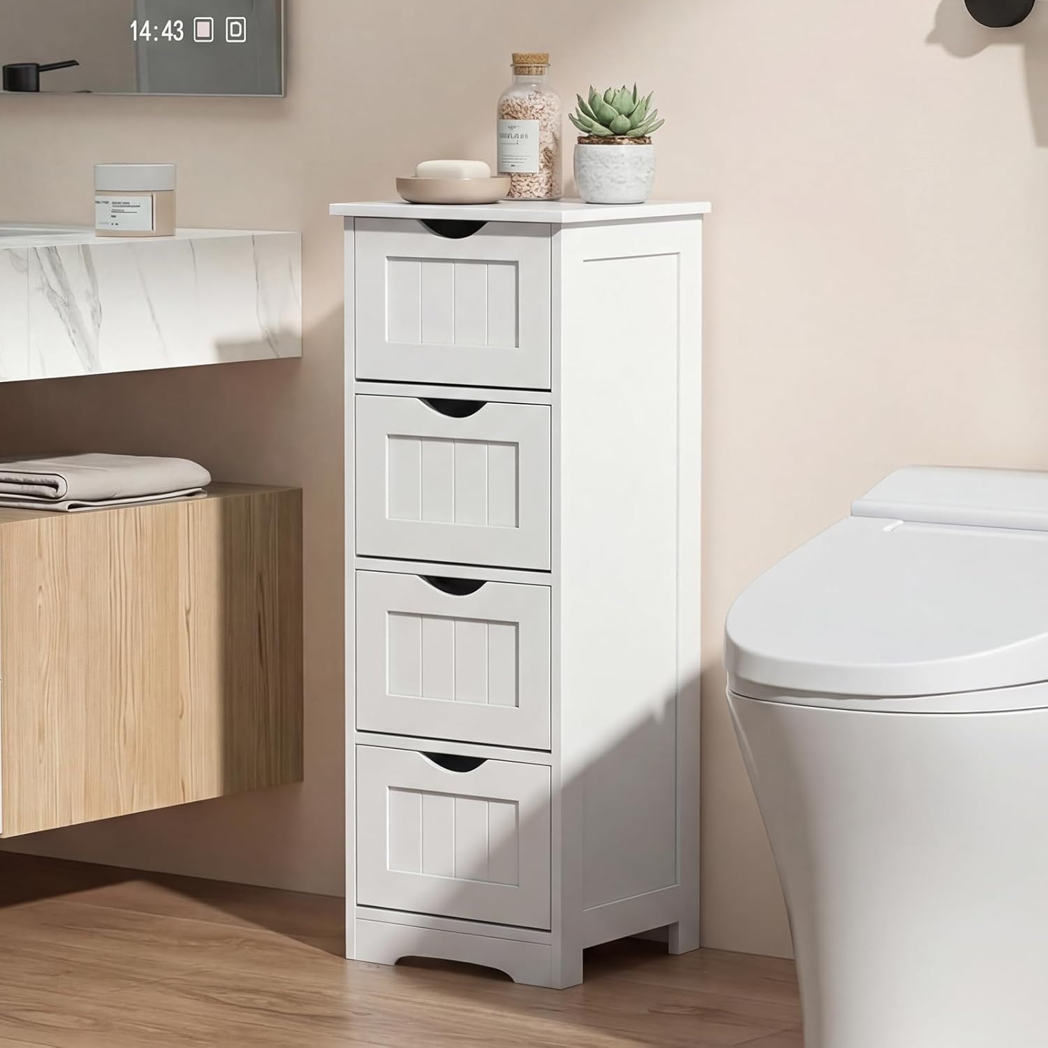Freestanding Bathroom Storage Cabinet with Drawers – Space-Saving & Stylish Organizer