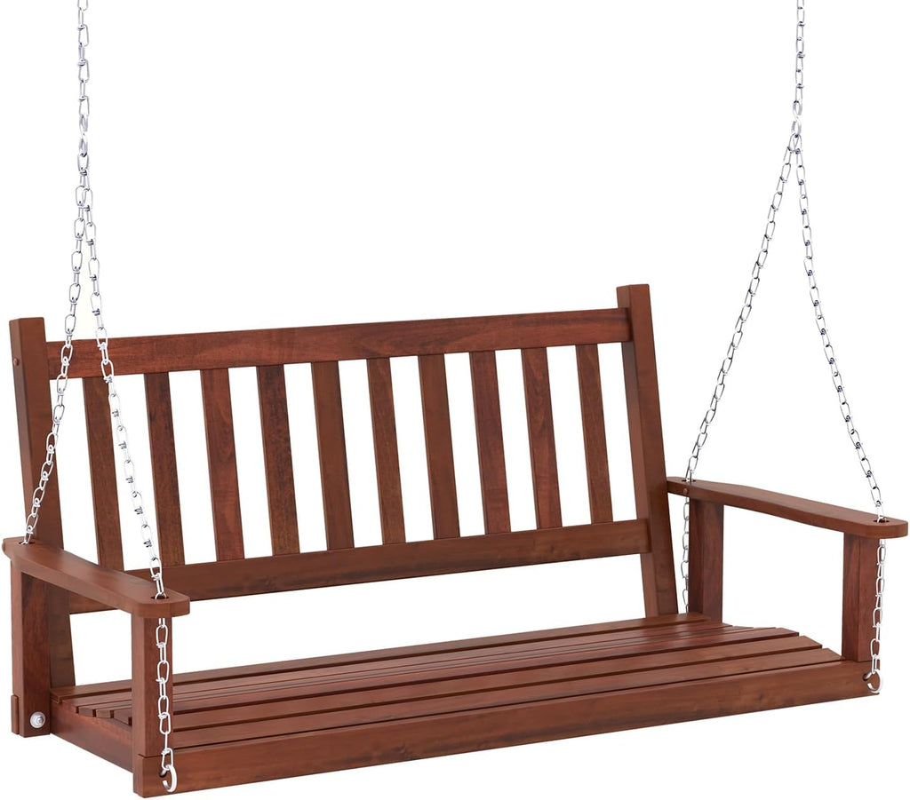 4FT Outdoor Wooden Porch Swing – Relax in Style