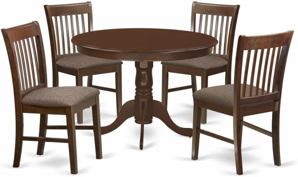 Round Pedestal Dining Table Set – Compact Wooden Kitchen Table for Small Spaces