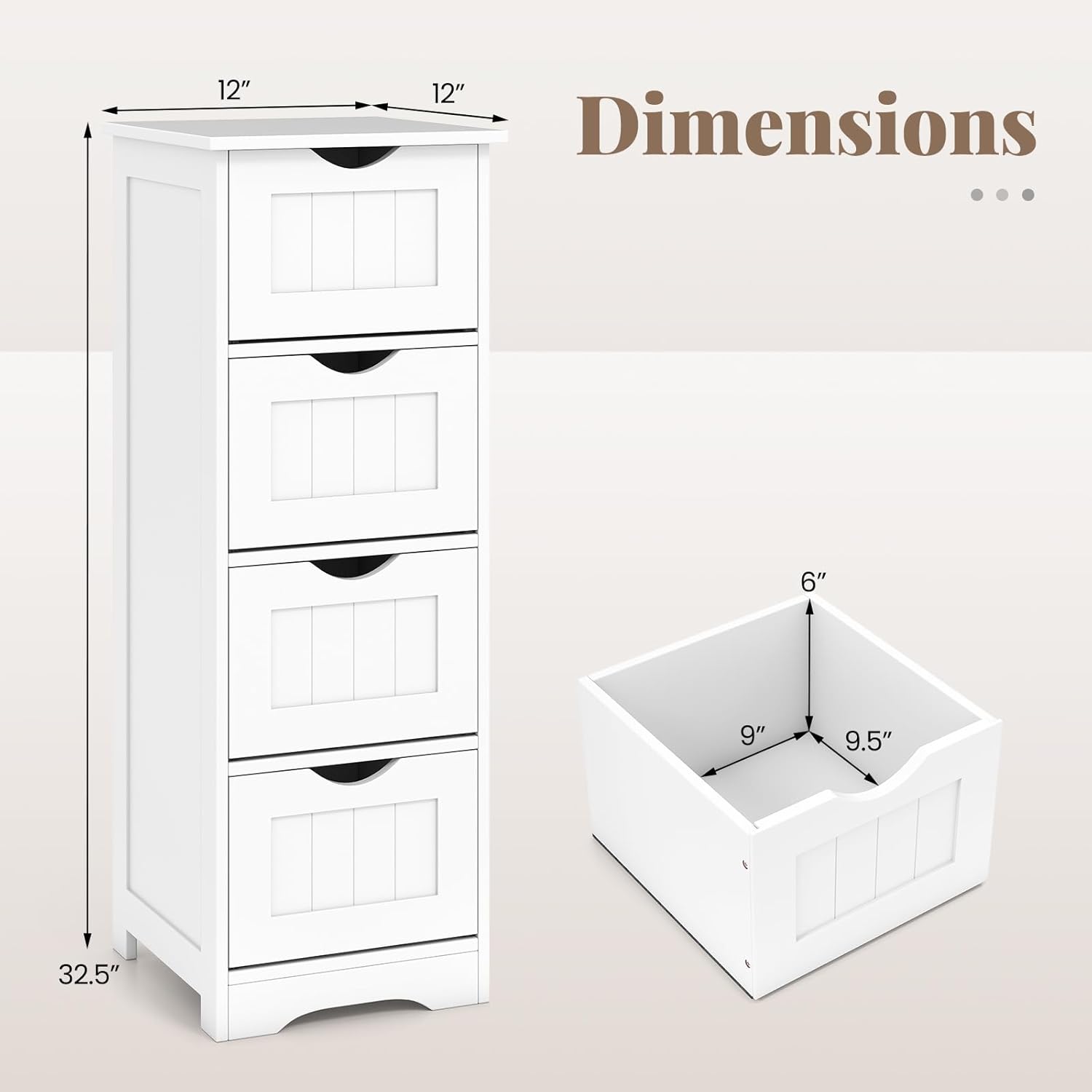 Freestanding Bathroom Storage Cabinet with Drawers – Space-Saving & Stylish Organizer