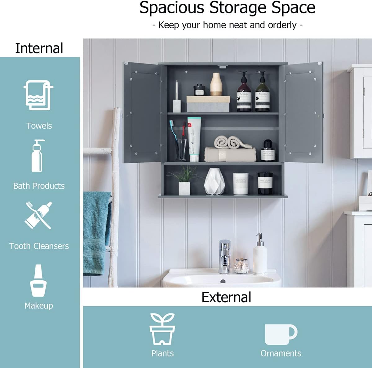 Wall-Mounted Bathroom Cabinet with Mirror – Stylish Storage Solution for Small Spaces