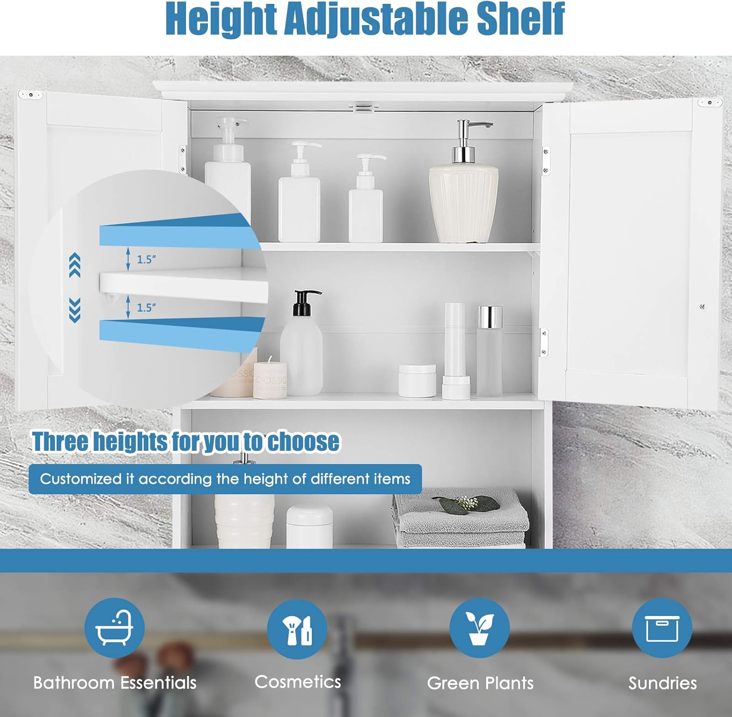 Wall-Mounted Storage Cabinet – Space-Saving, Adjustable & Stylish