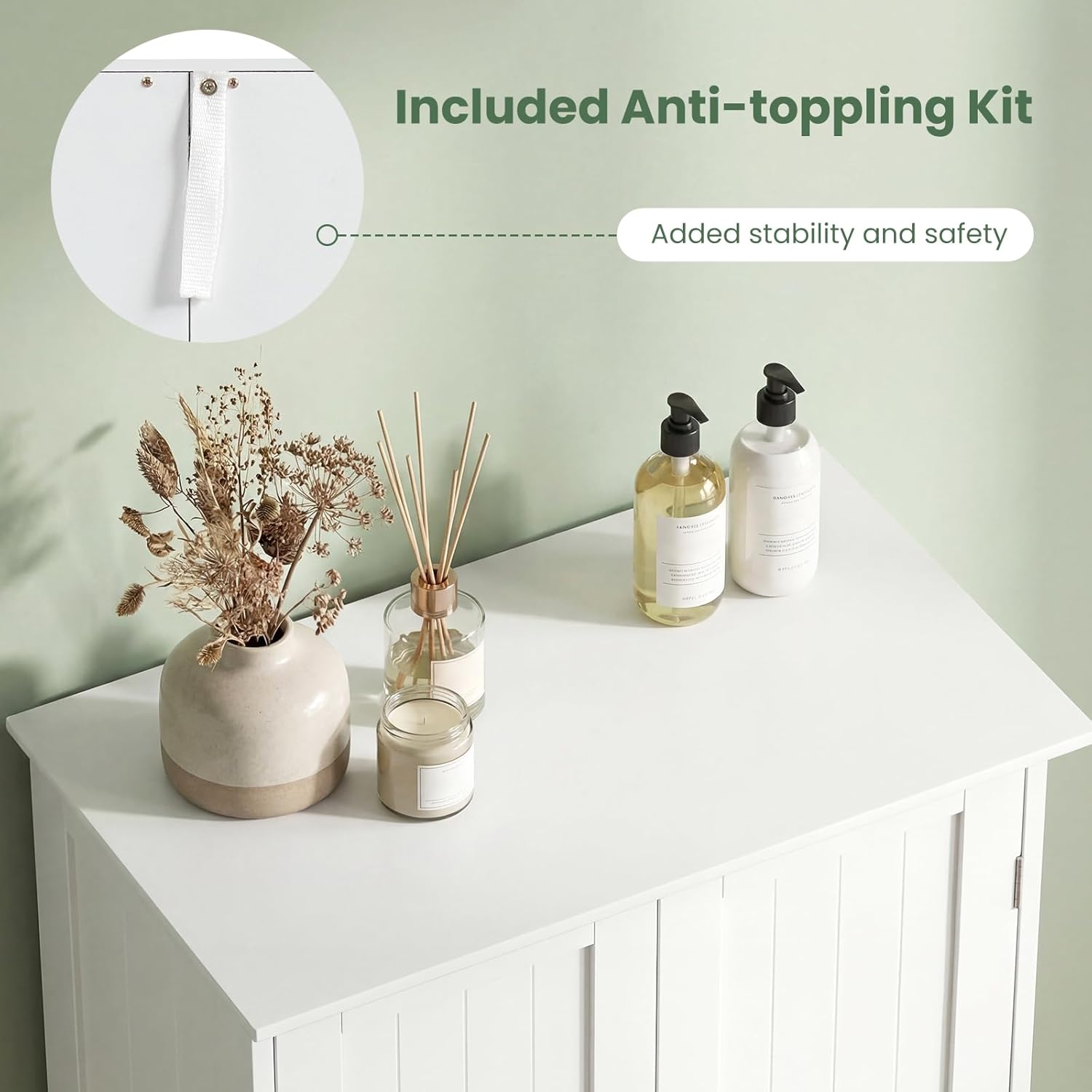 Freestanding Bathroom Storage Cabinet – Stylish & Space-Saving Organizer with Shelves