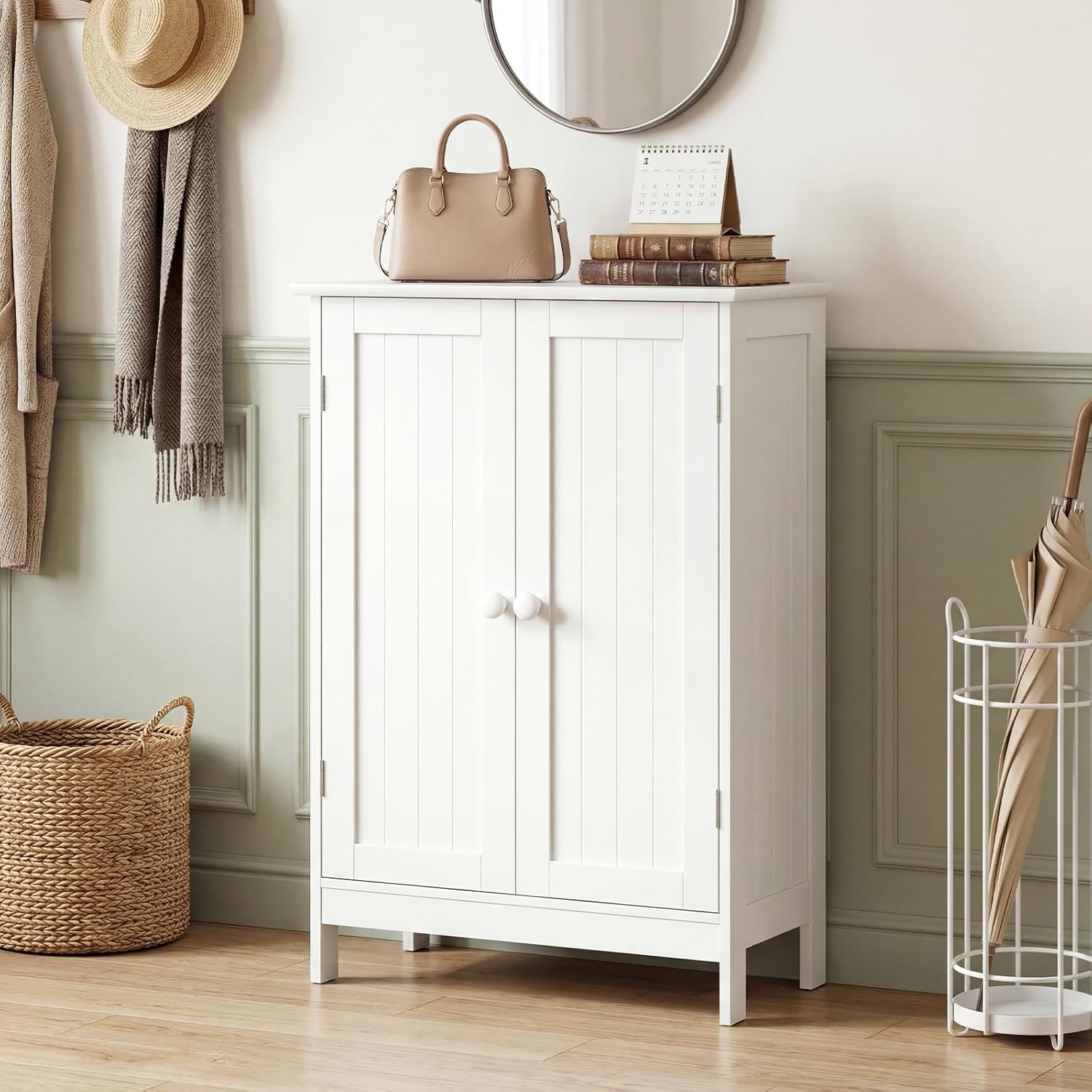 Freestanding Bathroom Storage Cabinet – Stylish & Space-Saving Organizer with Shelves