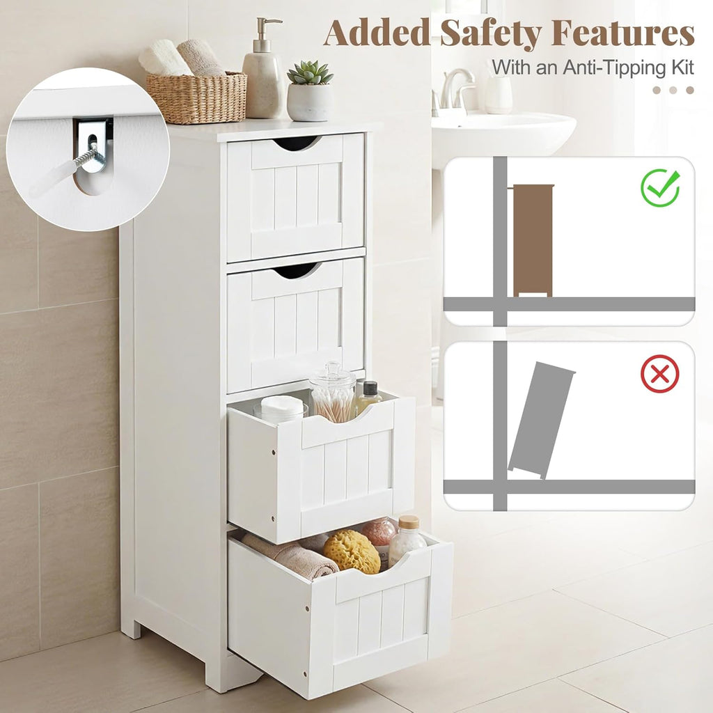Freestanding Bathroom Storage Cabinet with Drawers – Space-Saving & Stylish Organizer
