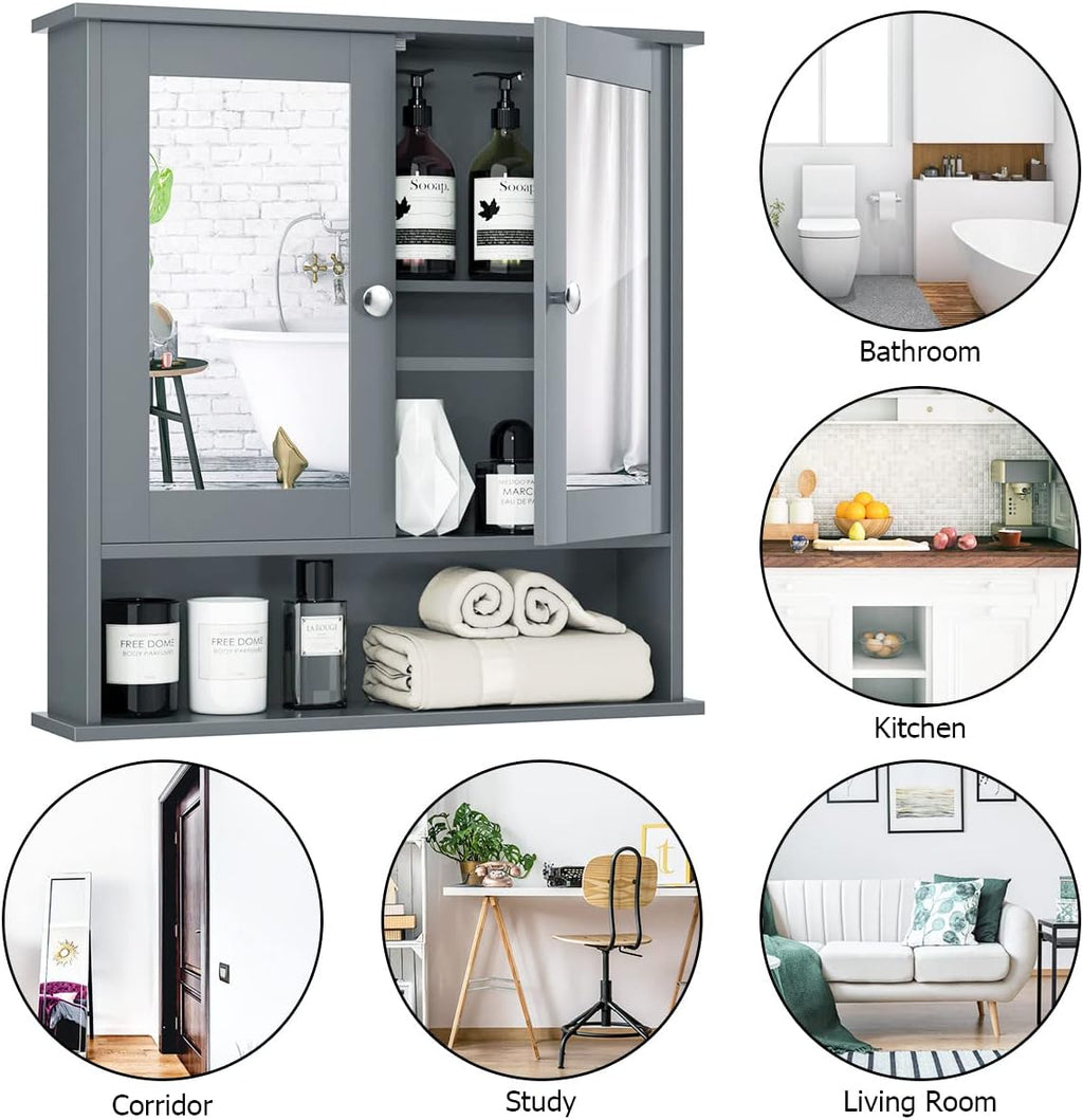 Wall-Mounted Bathroom Cabinet with Mirror – Stylish Storage Solution for Small Spaces