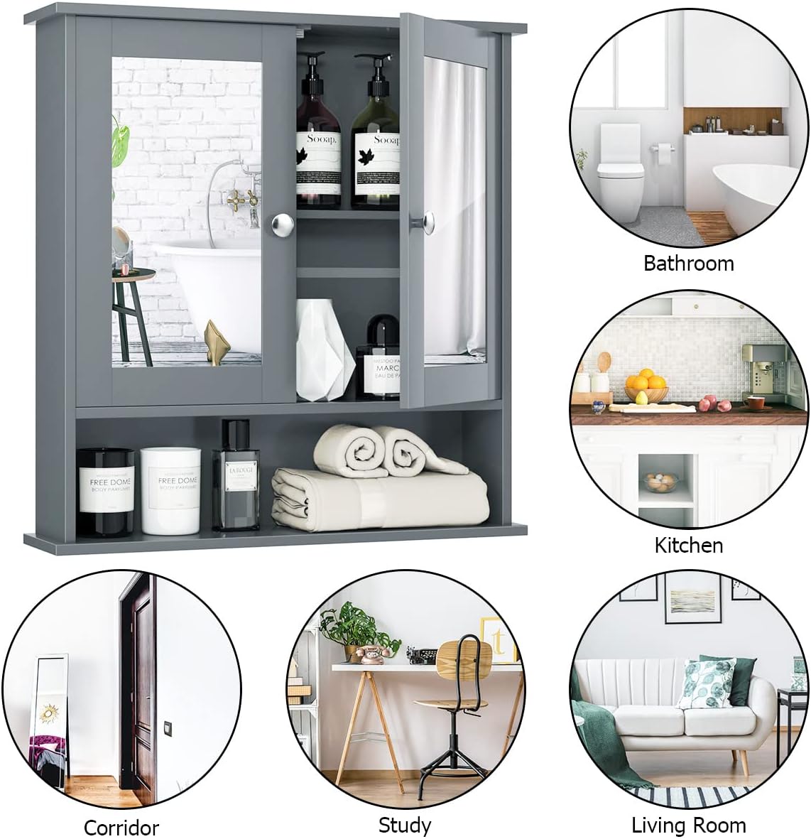 Wall-Mounted Bathroom Cabinet with Mirror – Stylish Storage Solution for Small Spaces