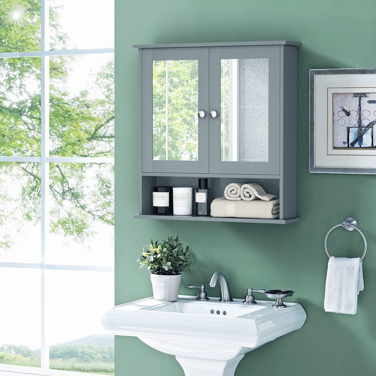 Wall-Mounted Bathroom Cabinet with Mirror – Stylish Storage Solution for Small Spaces