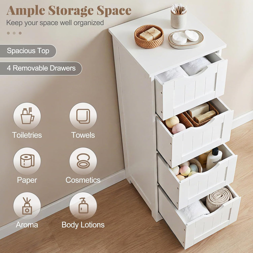 Freestanding Bathroom Storage Cabinet with Drawers – Space-Saving & Stylish Organizer