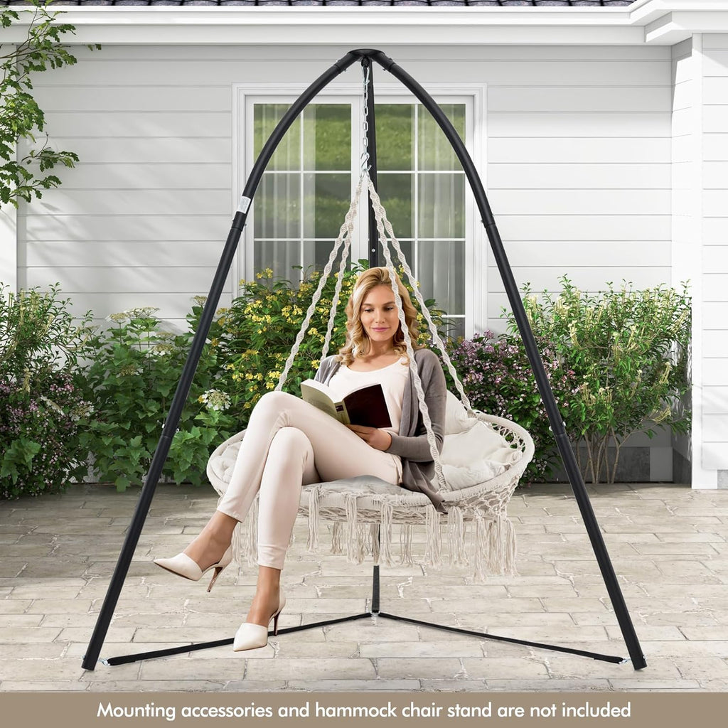 2-Person Hanging Hammock Chair with Extra-Thick Cushion