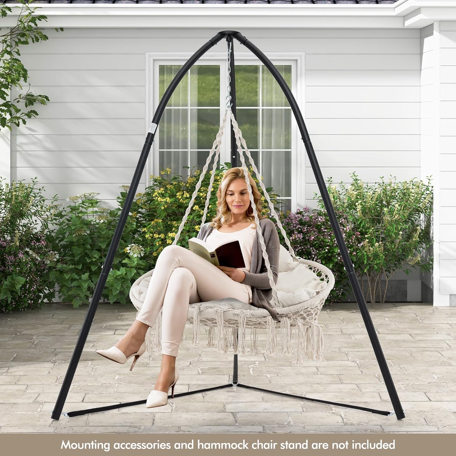 2-Person Hanging Hammock Chair with Extra-Thick Cushion