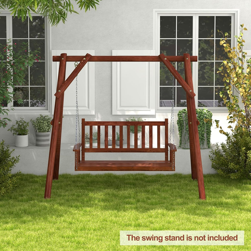 4FT Outdoor Wooden Porch Swing – Relax in Style